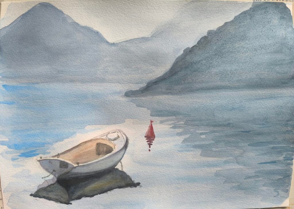 paysage avec bateau